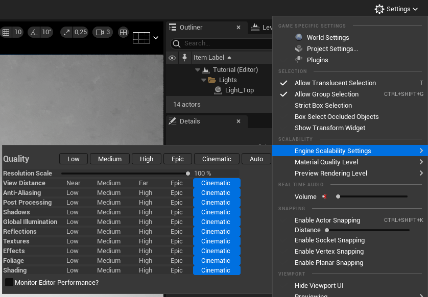 Engine Scalability Settings